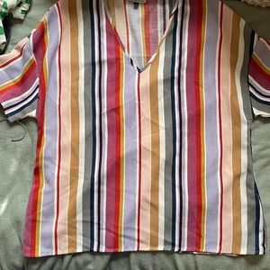 Colorful Striped Shirt- Size Large